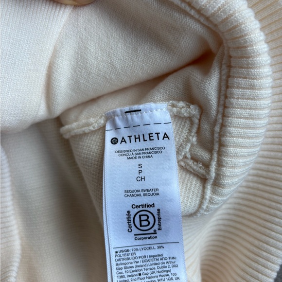 Athleta Sequoia sweater zip up jacket   Magnolia white Small - Picture 9 of 9